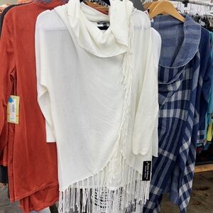 Elegant White Fringe Sweater